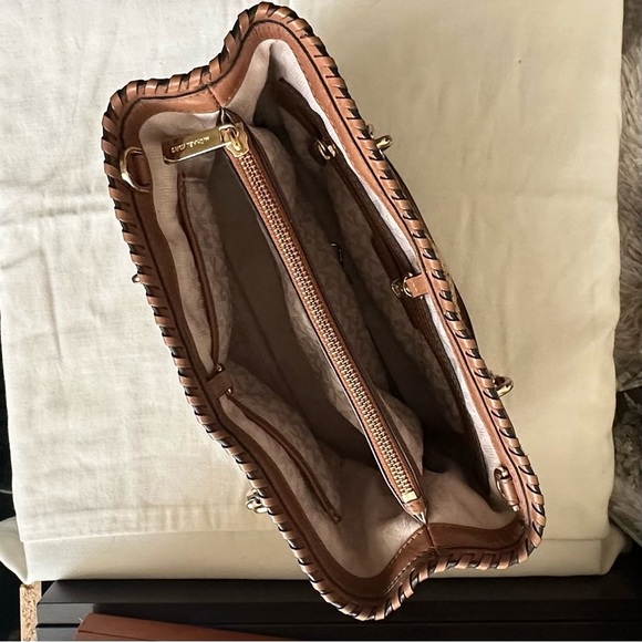 MICHAEL Michael Kors Rosalie East West Straw Tote w/Leather Trim GUC - Picture 11 of 16